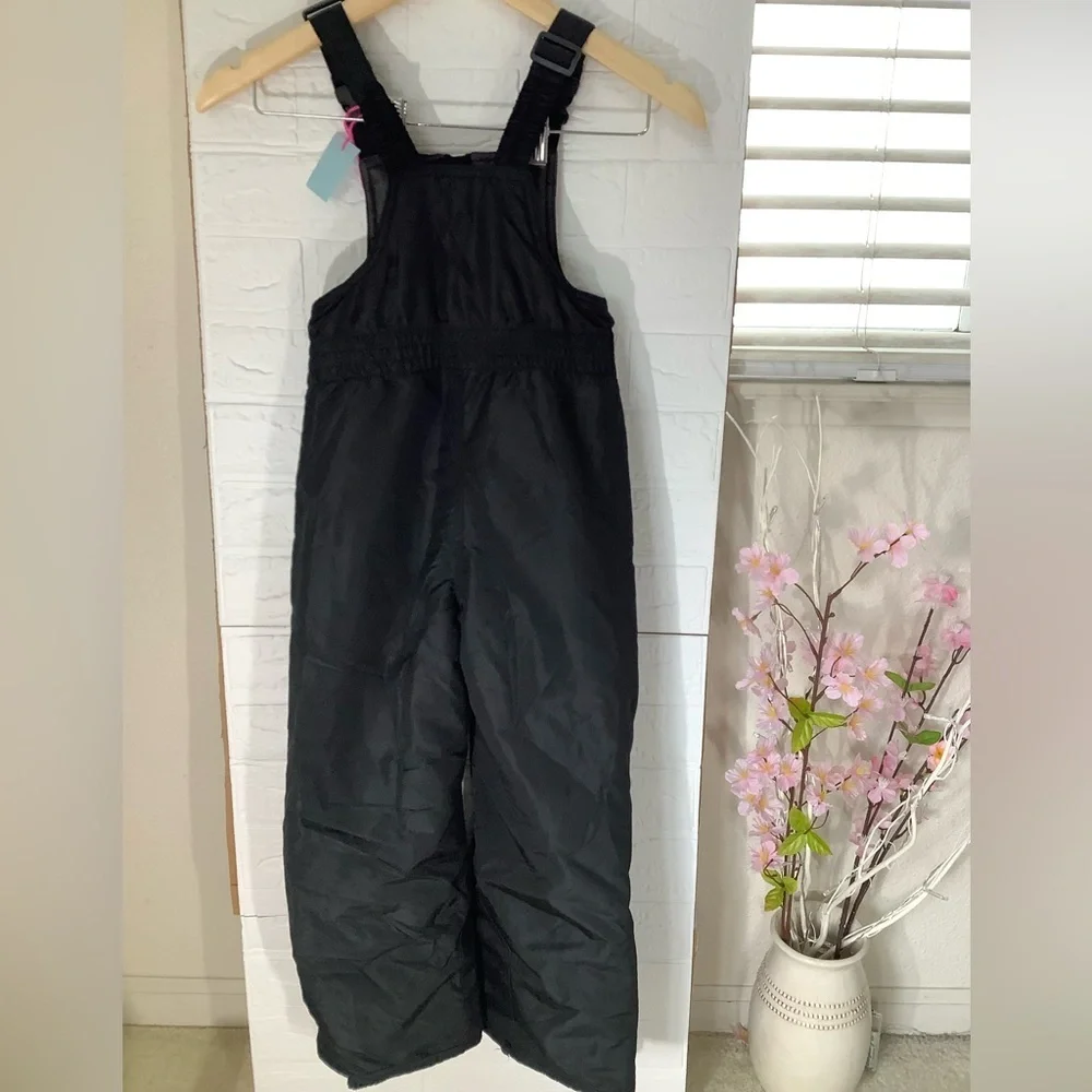 Champion Kids XS Black Insulated Snow Jumpsuit Ski Bibs 4-5 XS Kids